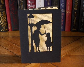 The Lion the Witch and the Wardrobe Papercut Card. C. S. Lewis. From the Classic Book. Handmade from Recycled Card and Paper.