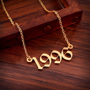 Collar con nombre, joyería personalizada con nombre en inglés, collar personalizado de oro, joyería de collar personalizado de oro de 24k, collar numérico