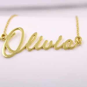 Collar de nombres, Joyería personalizada de nombre inglés, Collar de oro personalizado, , Joyería de collar personalizada de oro de 24k, Joyería inglesa activa