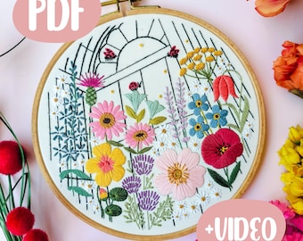Wildflower Embroidery PDF Pattern: Beginner Modern Design (Digital Download)