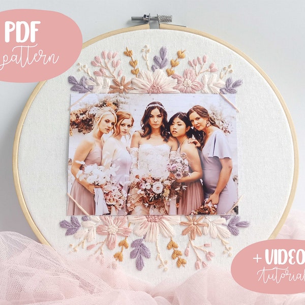 PDF Pattern Frame Flower mit Video-Tutorials für Anfänger - digitaler Download