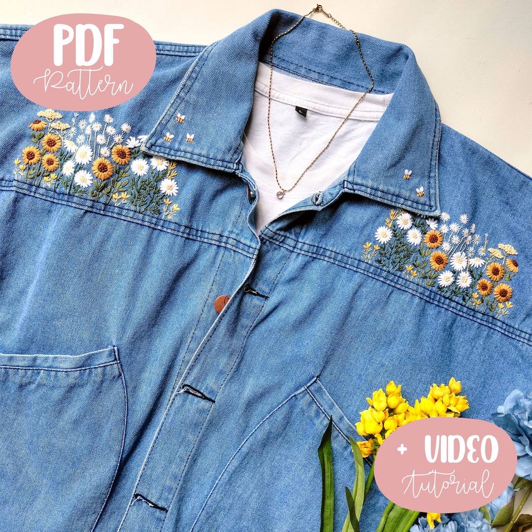 Fantasy Giacca Di Jeans Donna Cotone Con Ricamo Floreale – Maniche Lunghe, Tasche, Vestibilità Normale