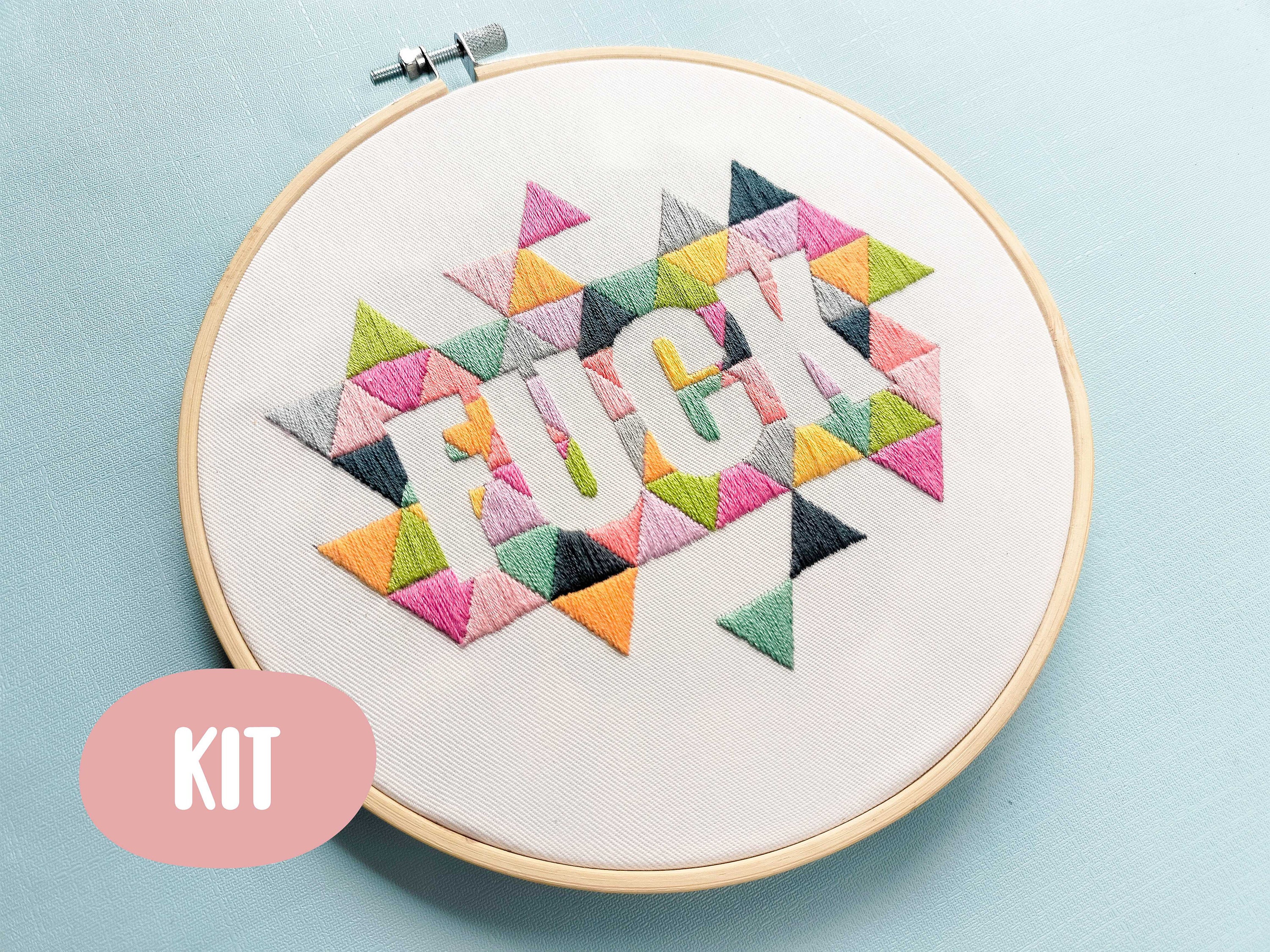 Funny Embroidery Kit, Beginner Embroidery Kit, DIY Craft Kit