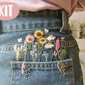 Flower Embroidery KIT for women jeans
