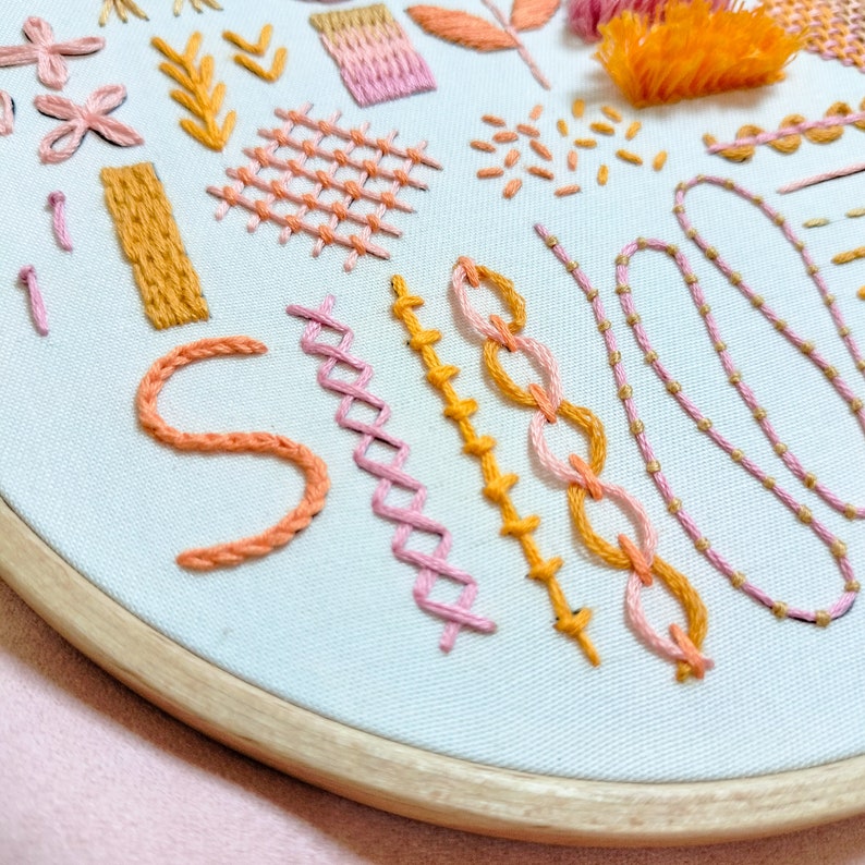 Beginner Embroidery PDF Pattern, Basic Stitches Tutorial, 35 ...