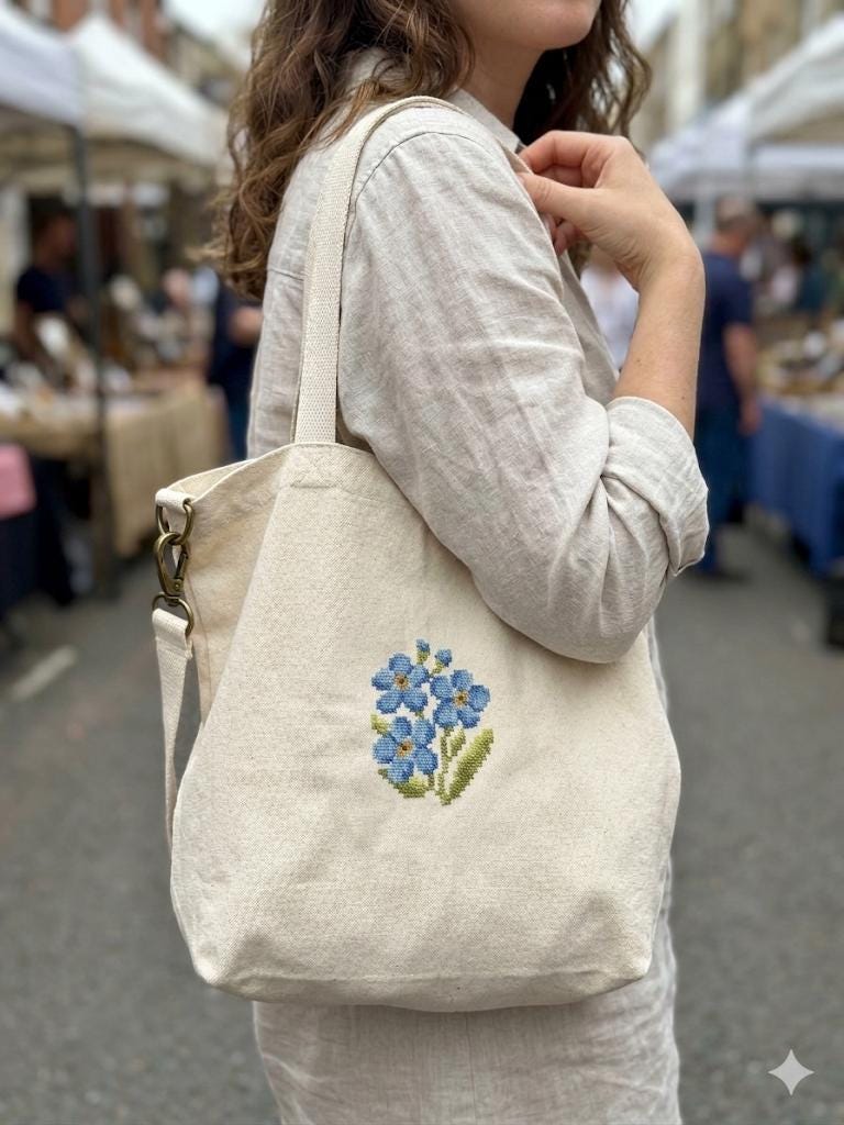 忘れな草のクロスステッチキット：初心者向け花柄DIY刺繍 - Etsy 日本