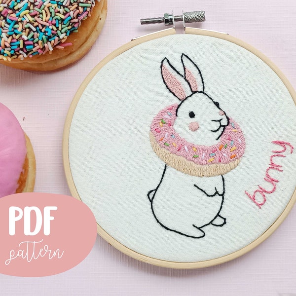 Rabbit Hand Embroidery Pattern - Etsy