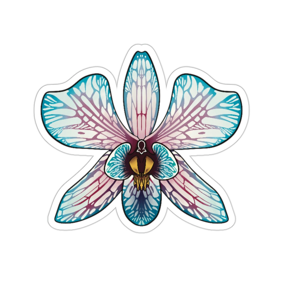 Orchid Sticker Orchid Sticker Blue - Etsy