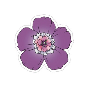 Etiqueta engomada de la flor púrpura