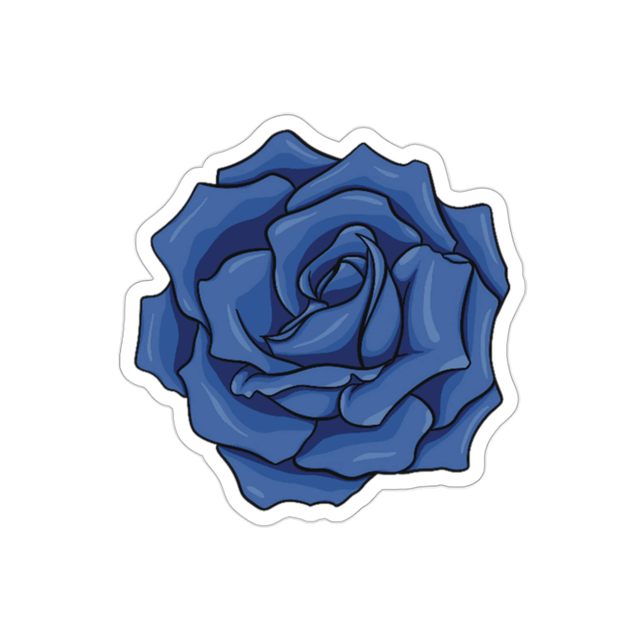 Rose Sticker Blue - Etsy