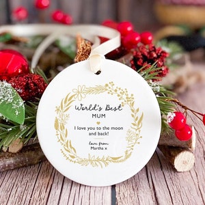 World&#39;s best Mum Gift Mummy Gift ceramic ornament Mother&#39;s Day Mummy Mummy Birthday Gift Love You To The Moon And Back New Mum