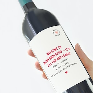 Lustiges neues Zuhause Wein Etikett Geschenk Willkommen im Eigenheim Aufkleber Einweihungsparty Geschenk für Freund Familie Wein Prosecco Flasche Aufkleber Hausbesitzer