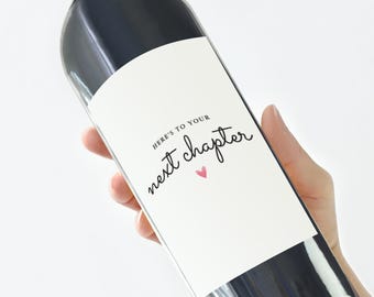 Ecco il tuo prossimo capitolo Etichetta del vino Addio Pensionamento Nuovo lavoro Regalo per amico Collega Elegante adesivo per bottiglia Ricordo lontano