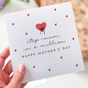 Step-Mum in a Million-kaart Hartverwarmend Moederdagcadeau Toon je liefde en waardering Doordachte elegante aandenken voor een stiefmoeder