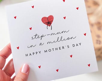 Step-Mum in a Million Card Heartfelt Mother’s Day Gift Show Your Love and Appreciation Thoughtful Elegant Keepsake for a Stepmother Step Mum