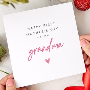 Tarjeta para el primer día de la madre como abuela. Un regalo considerado para una nueva abuela. Tarjeta de recuerdo emotiva para una abuela especial.
