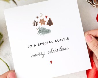 Tarjeta de Navidad para la tía: Iconos festivos, Tía especial