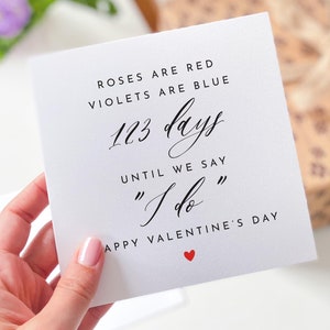 Valentinstag Karte für Verlobte Braut oder Bräutigam Zukünftiger Ehemann Frau verlobt Personalisierte Hochzeits-Countdown-Karte bis wir sagen, dass ich es tue