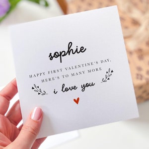 Biglietto di auguri personalizzato per il primo San Valentino, regalo per fidanzato e fidanzata, coppia, primo San Valentino, ricordo, biglietto "Ti amo" con nome, 1°