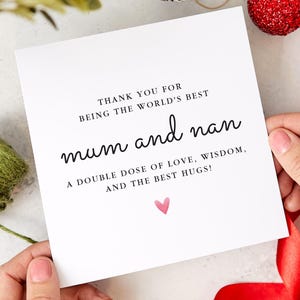 Carte cadeau pour maman et grand-mère pour la fête des mères Carte souvenir de remerciement sincère pour maman et grand-mère Carte spéciale famille