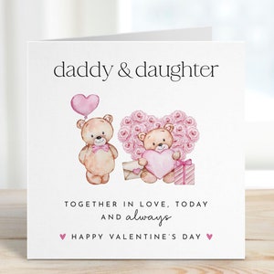Biglietto di San Valentino per papà e figlia con simpatico orsetto di peluche, biglietto commovente per papà, regalo ricordo premuroso da parte della figlia Dada Bear