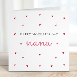 Tarjeta para el Día de la Madre Nana, regalo considerado y sincero, tarjeta especial para abuela con un lindo diseño de corazón, elegante recuerdo para el Día de la Madre