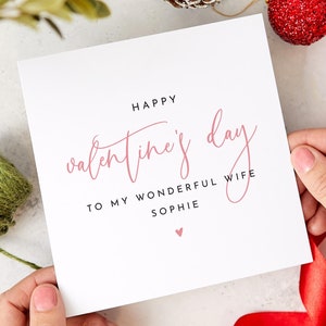 Biglietto di San Valentino per la moglie Biglietto romantico personalizzato per lei Nome personalizzato Biglietto di San Valentino per una moglie meravigliosa Regalo premuroso