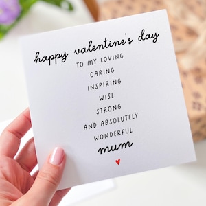 Carte de Saint-Valentin pour maman attentionnée Cadeau inspirant pour mère Carte bien pensée pour maman Idée cadeau unique pour la Saint-Valentin