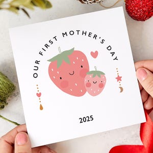 Primo biglietto per la festa della mamma, design carino per mamma e bambino, biglietto personalizzato per neomamma. Il nostro primo regalo per la festa della mamma da Baby, adorabile biglietto per mamma e bambino.