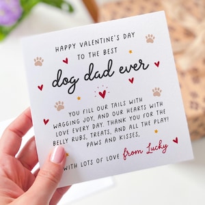 Carte Saint-Valentin papa chien de chien Meilleur papa chien jamais carte pour amoureux des animaux de compagnie chiot empreinte de patte carte de chien de compagnie père propriétaire de chien Saint-Valentin
