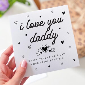 Personalisierte Valentinstag Karte für Papa Ich liebe dich herzliche Karte von Tochter Sohn Baby mit Name Nettes Geschenk für den neuen Vater des Papas zuerst