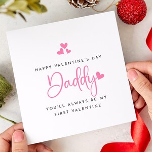 Biglietto di San Valentino per papà o MAMMA DISPONIBILE Buon San Valentino Sarai sempre il mio primo San Valentino Biglietto regalo personalizzato Mamma Papà