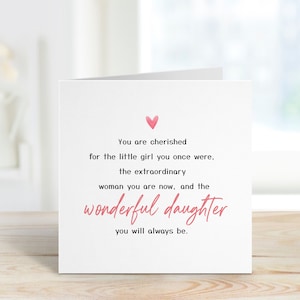 Prachtige dochter verjaardagskaart gedicht Voor een speciale dochter Een geweldige dochter Kaart voor haar dochter emotionele kaart Cadeaukaart voor dochter