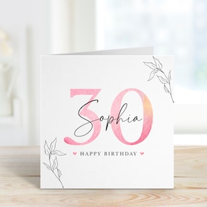 Personalisierte Geburtstagskarte, Name, Alter, Freund, Freundin, Nachbarin, Mutter, Tochter, Schwester, Verlobter, Happy 20, 30, 40, 50, 60, 70, Happy Birthday-Geschenkkarte
