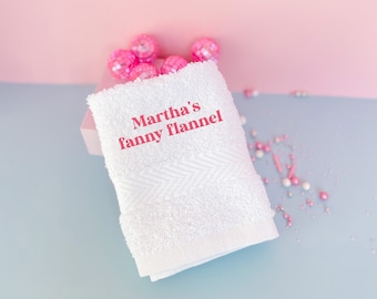 Personalised fanny wipe Funny gift for her him Novelty gift Rude Present Fanny flannel Fun Valentines Christmas Brithday Bridal Shower gift