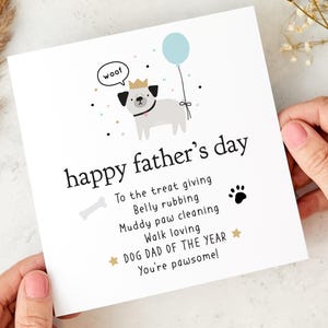 Carte de fête des pères, papa chien mignon, carte cadeau pour amoureux des animaux de compagnie