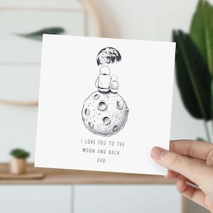 Ich liebe dich bis zum Mond und zurück Dad Karte Geschenkkarte zum Vatertag Dad's Geburtstagskarte Neue Daddy Karte Daddy to be Karte