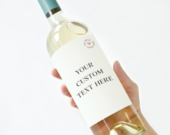 Etichetta personalizzata per bottiglia di vino: crea il tuo testo personalizzato per Natale, compleanno, anniversario di matrimonio o regalo speciale per lei e lui.