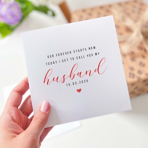 Carte pour le futur mari Carte de mariage personnalisée pour votre mari Carte de mariage pour le marié de la part de la mariée avec carte de date pour le fiancé