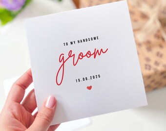 Personalisierte Hochzeitskarte für Bräutigam von Braut