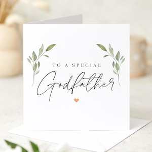 Para um cartão especial de padrinho Cartão elegante de padrinho Cartão minimalista de aniversário de batizado ou cartão de agradecimento Cartão de agradecimento