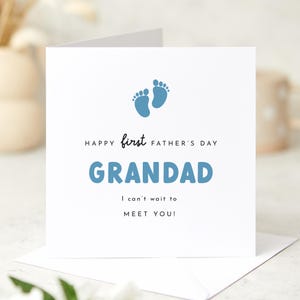 Primo biglietto d'auguri per la festa del papà per il futuro nonno, dal pancione, design dei piedini del bambino, ricordo dal pancione, non vedo l'ora di incontrarti