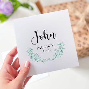Carte personnalisée pour garçon Carte florale pour garçon Carte pour mariage neveu Carte de garçon d'honneur junior Carte de remerciement pour garçon fleuri