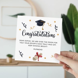 Carte de félicitations personnalisée avec texte Carte-cadeau de la promotion universitaire 2024 elle lui bravo et fier de vous Sur votre carte-cadeau de remise des diplômes