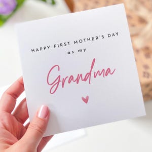 Feliz Primeiro Dia das Mães como Minha Avó Cartão Doce Lembrança Presente para Nova Avó Minimalista Primeiro Dia das Mães Cartão Presente para Nanny Nan Nana