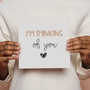 Carte personnalisée Une pensée à vous pour lui, Carte-cadeau avec coeur pour ami, meilleur ami, câlin, envoi pour votre perte, guérissez-vous bientôt loin