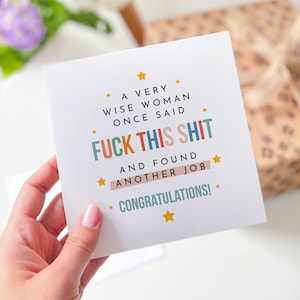 Neue Job Karte Lustige Glückwunschkarte für Kollegin Viel Glück Motivationskarte für neuen Job Gruß Spaß Karte für Neuanfänge