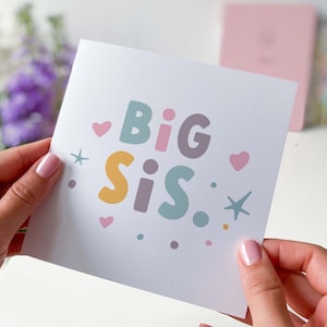 Tarjeta de hermana mayor para hermana pequeña Feliz cumpleaños de hermana mayor con lindo regalo de estrellas de colores para su tarjeta de cumpleaños para hermana Nuevo bebé