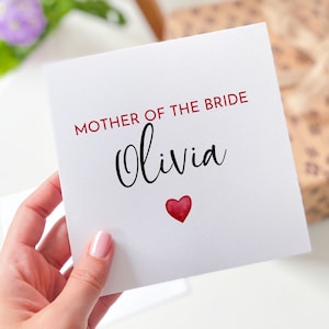 Carte personnalisée de la mère de la mariée avec le nom Cartes de voeux de remerciement maman pour les mariées Carte cadeau maman Carte de mariage