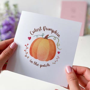 Carte d'Halloween citrouille la plus mignonne du patch pour garçon fille fille fils nièce neveu petite-fille petit-fils Jolie carte-cadeau Happy Halloween